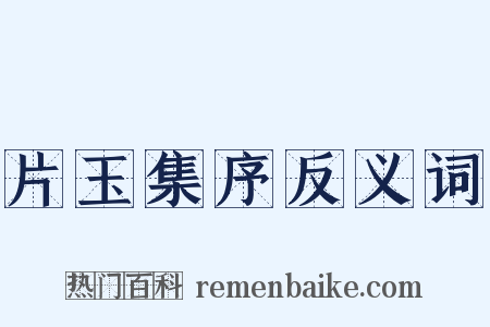 片玉集序反义词是什么意思的图片